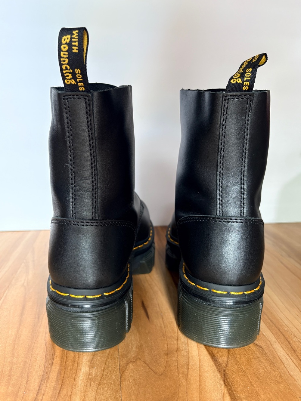 Dr. Martens Audrick Black Nappa Leather Platform Ankle Boots size 8 - Picture 7 of 14